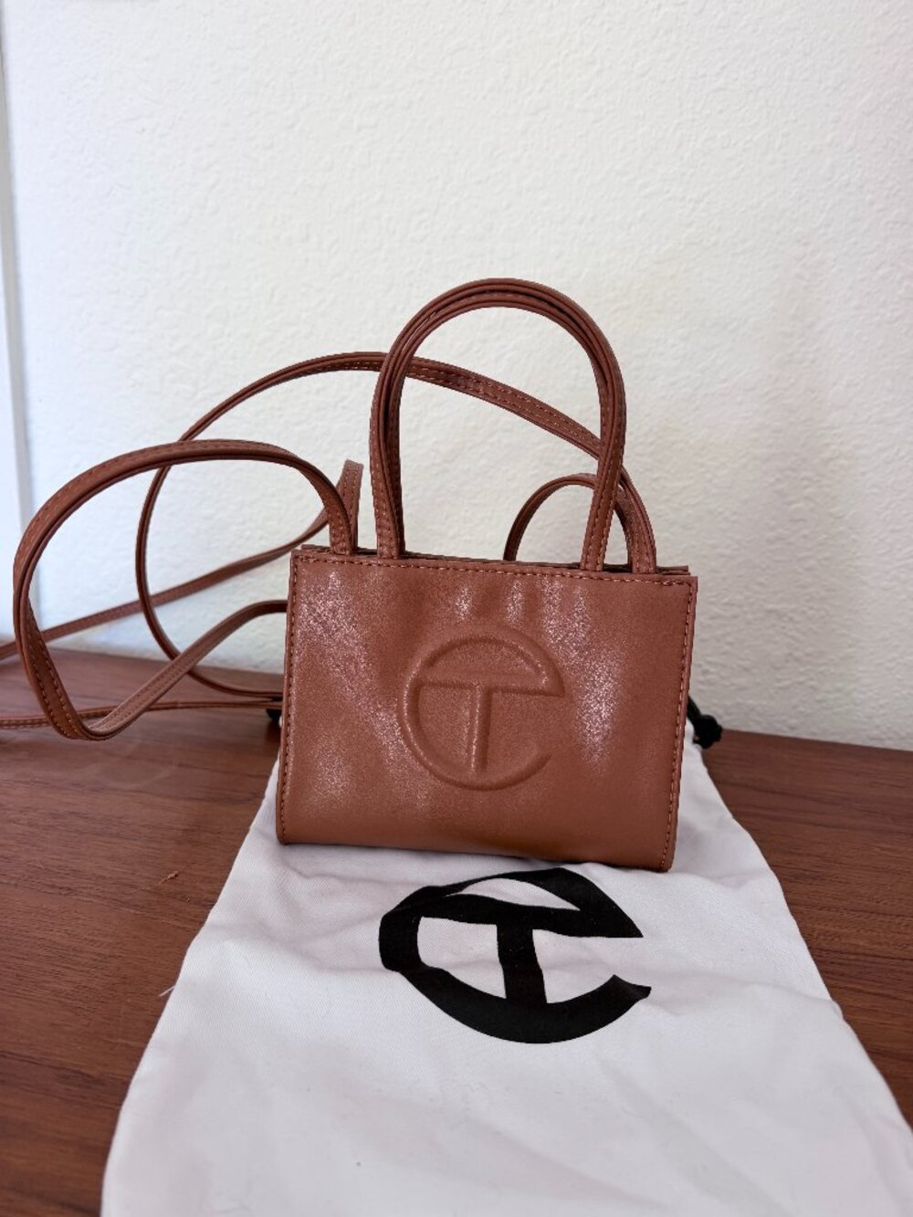 Telfar Shopping Bag Small Cognac/Tan Vegan Leather
